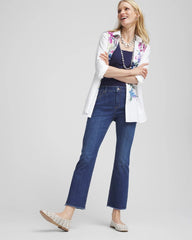Chico's Petites Petite Girlfriend Fray Hem Kick Flares