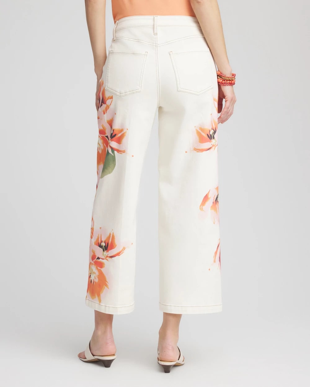 Chico's Petites Petite Floral High-Rise Wide-Leg Cropped Jeans