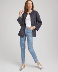 Chico's Petites Petite Girlfriend Slim Ankle Flocked Jeans