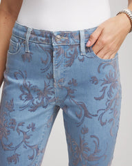 Chico's Petites Petite Girlfriend Slim Ankle Flocked Jeans