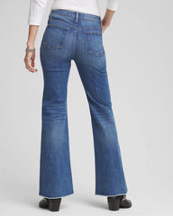 Chico's Petites Petite Girlfriend Frayed Flared Jeans