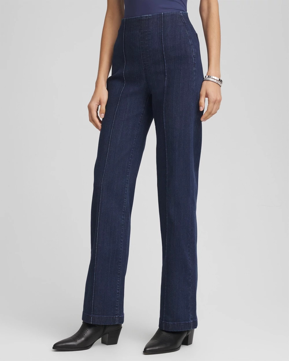 Chico's Petites Petite Pull-On Wide-Leg Trouser Jeans