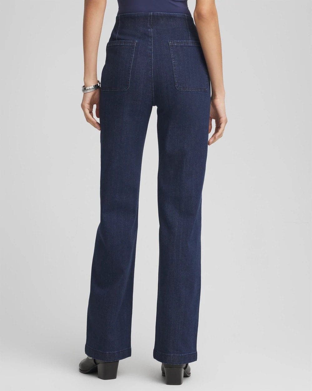 Chico's Petites Petite Pull-On Wide-Leg Trouser Jeans