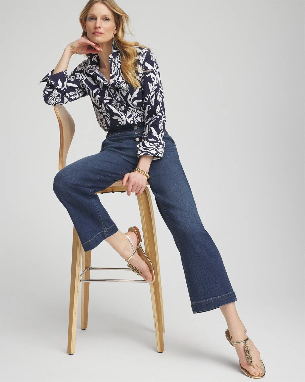 Chico's Petites Petite Pull-on Wide Leg Cropped Pants
