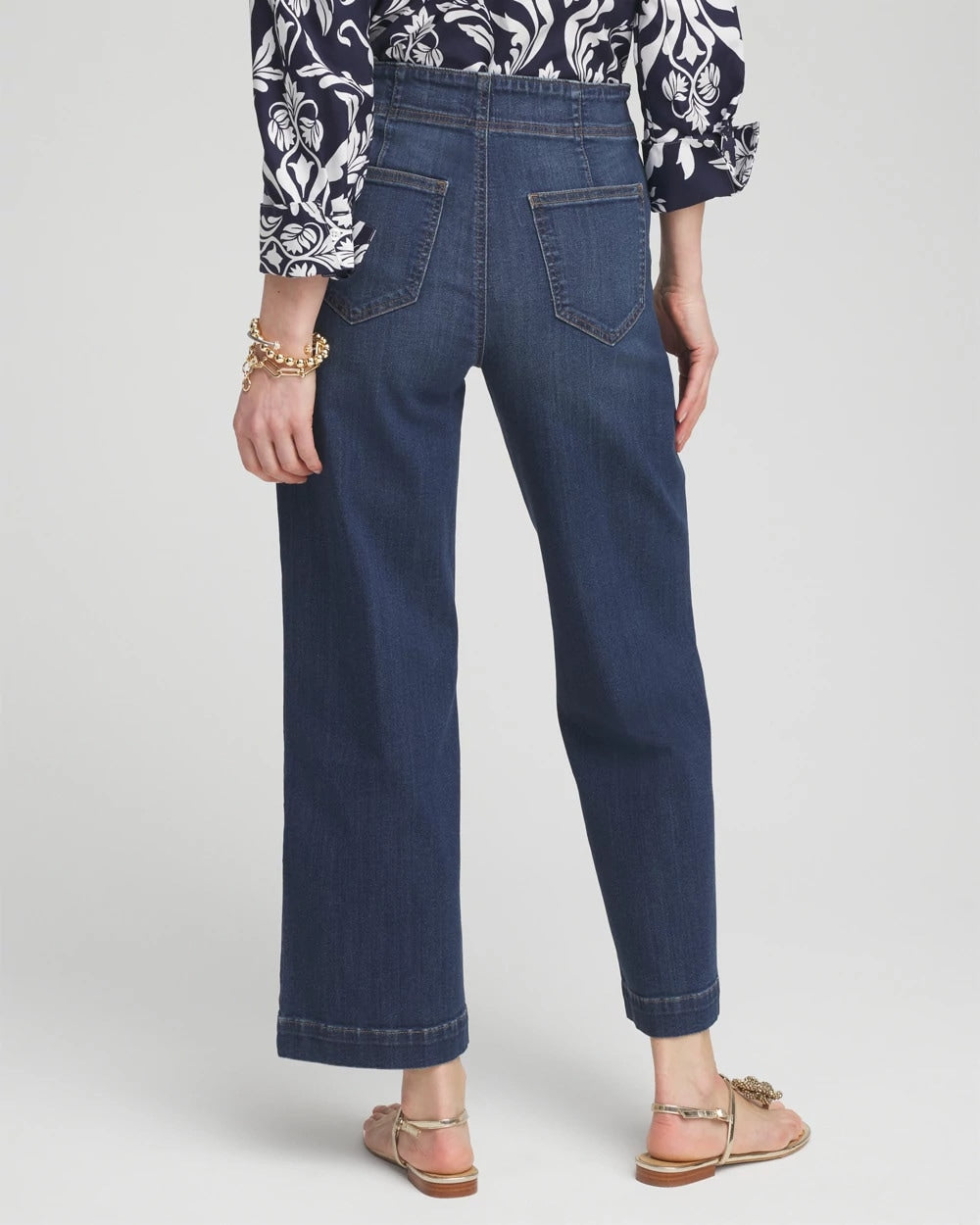 Chico's Petites Petite Pull-on Wide Leg Cropped Pants