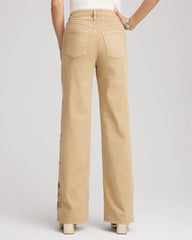 Chico's Petites Petite Embroidered High-Rise Wide-Leg Jeans