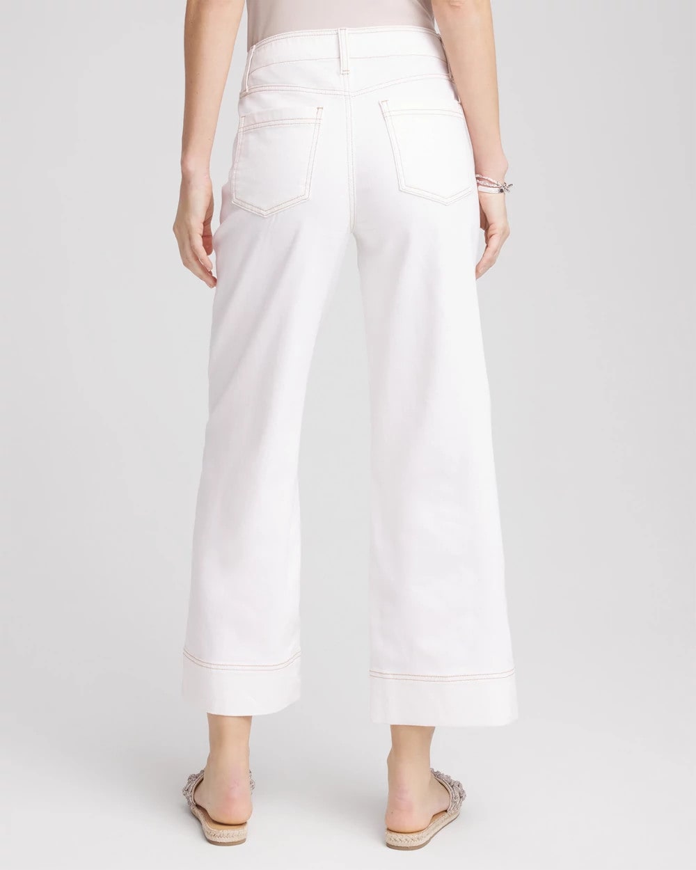 Chico's Petites Petite No Stain Pull-On Wide Leg Cropped Jeans