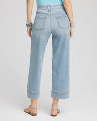 Chico's Petites Petite Pull-On Wide Leg Cropped Jeans