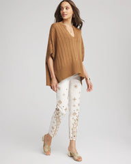 Chico's Petites Petite Embellished Girlfriend Slim Ankle Jeans