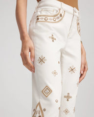 Chico's Petites Petite Embellished Girlfriend Slim Ankle Jeans