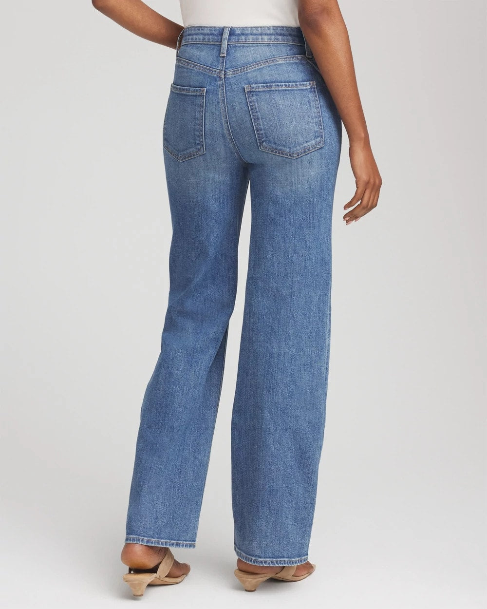 Chico's Petites Petite Appliqué High-Rise Wide-Leg Jeans