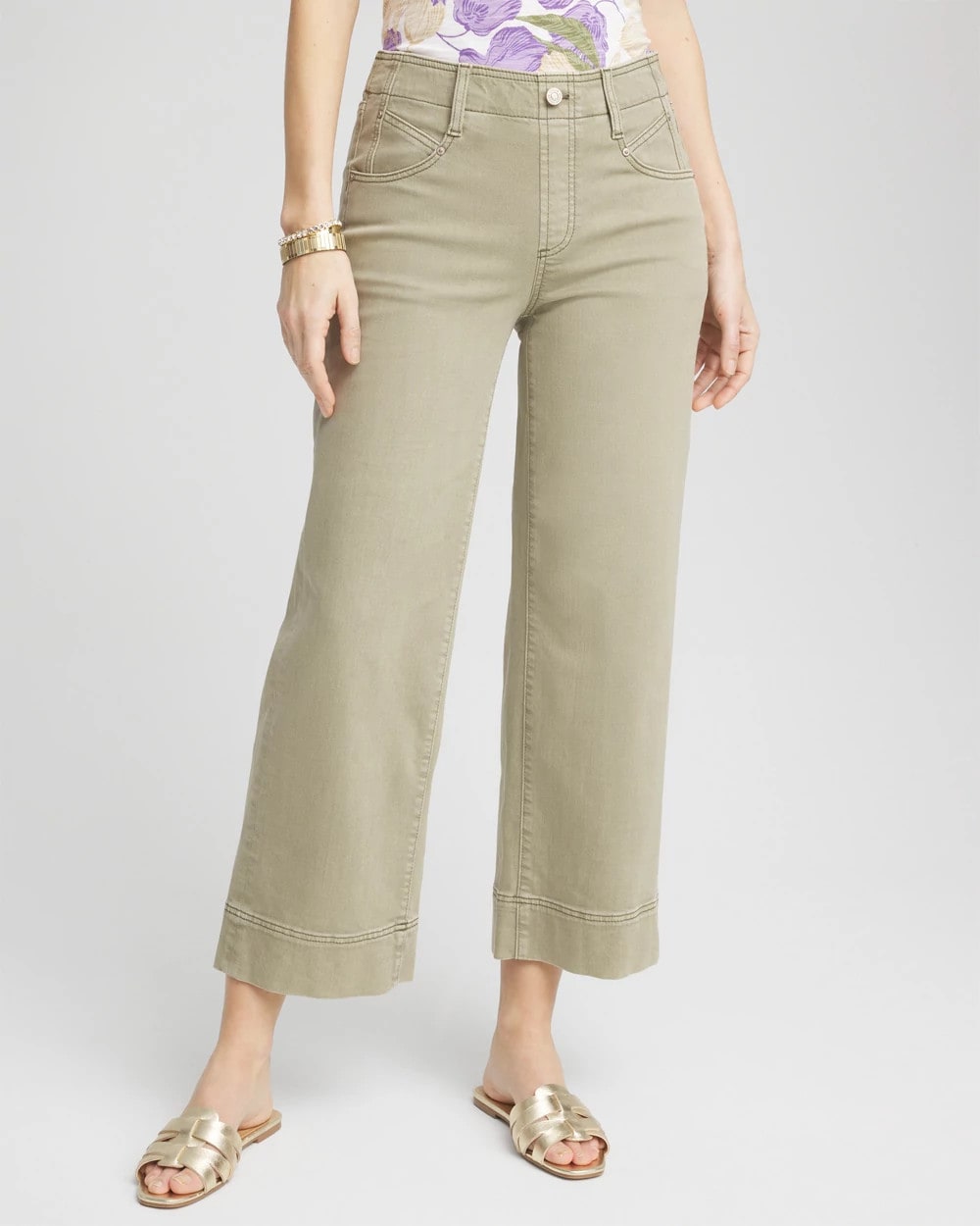 Chico's Petites Petite Pull-On Wide-Leg Cropped Jeans