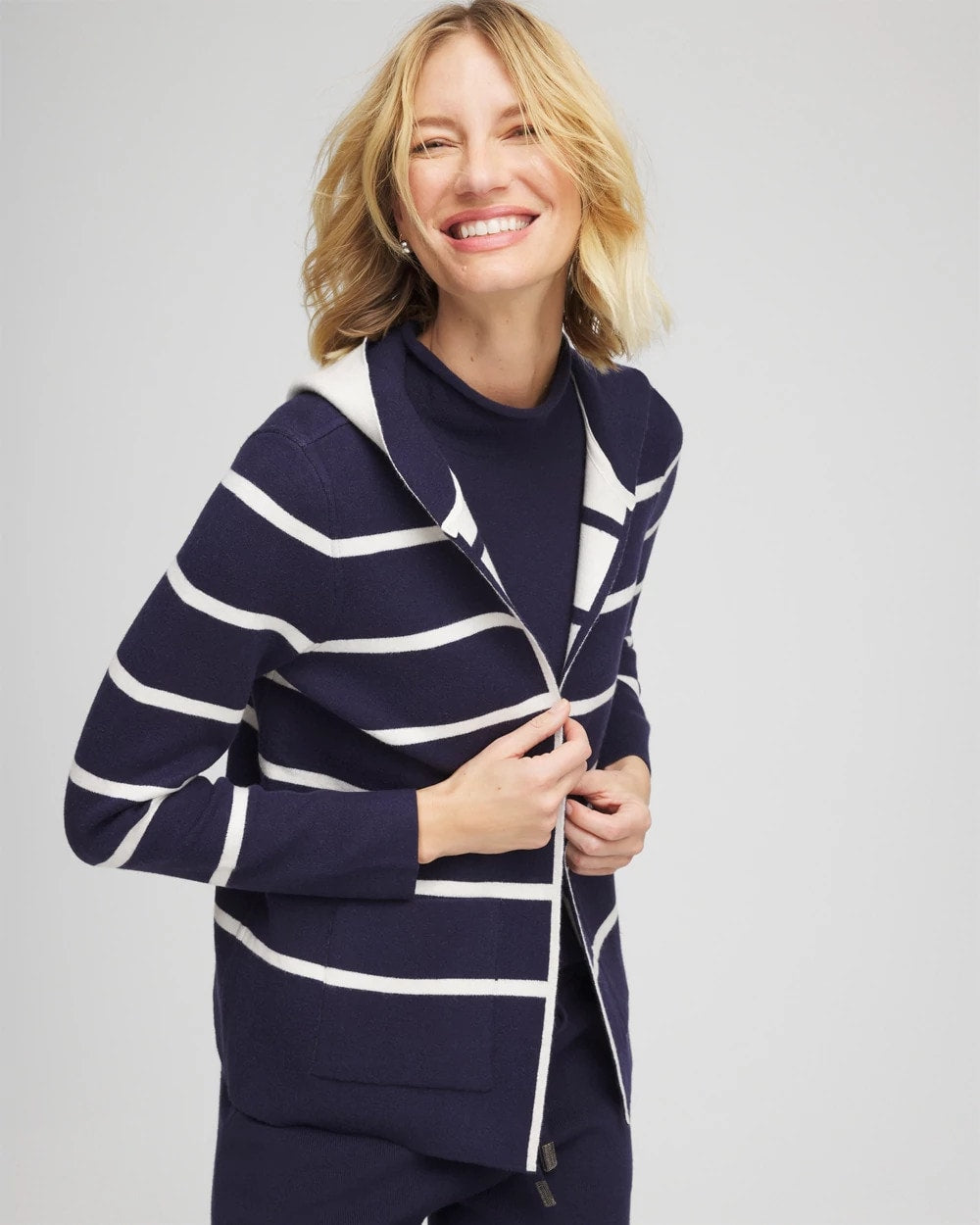 Chico's Collections Zenergy® Luxe Reversible Stripe Cardigan