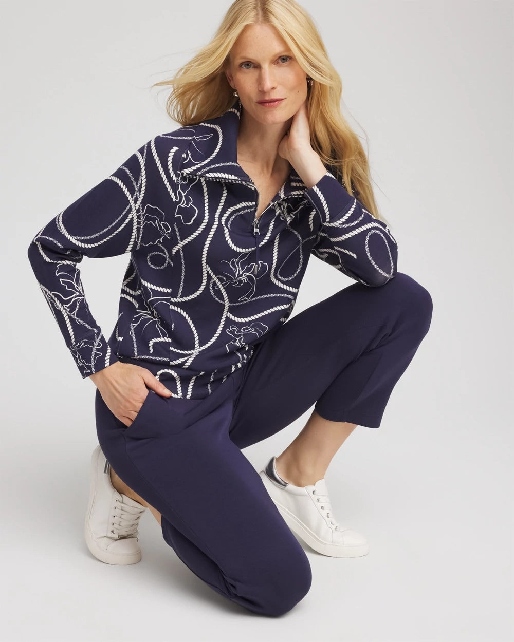 Chico's Collections Zenergy® Soft Melody Half-Zip Top