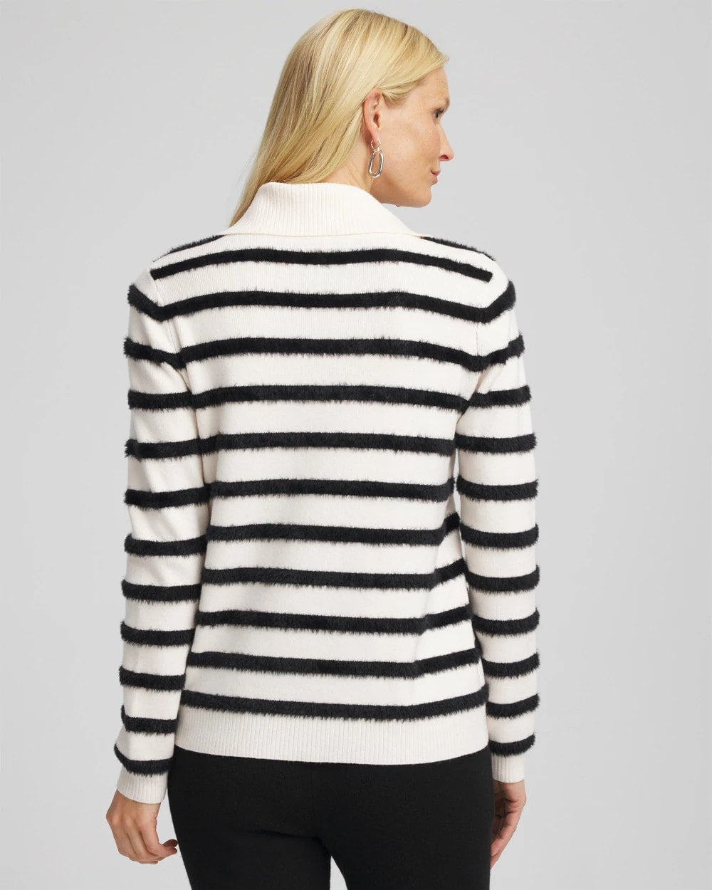 Chico's Collections Zenergy® Luxe Eyelash Striped Sweater
