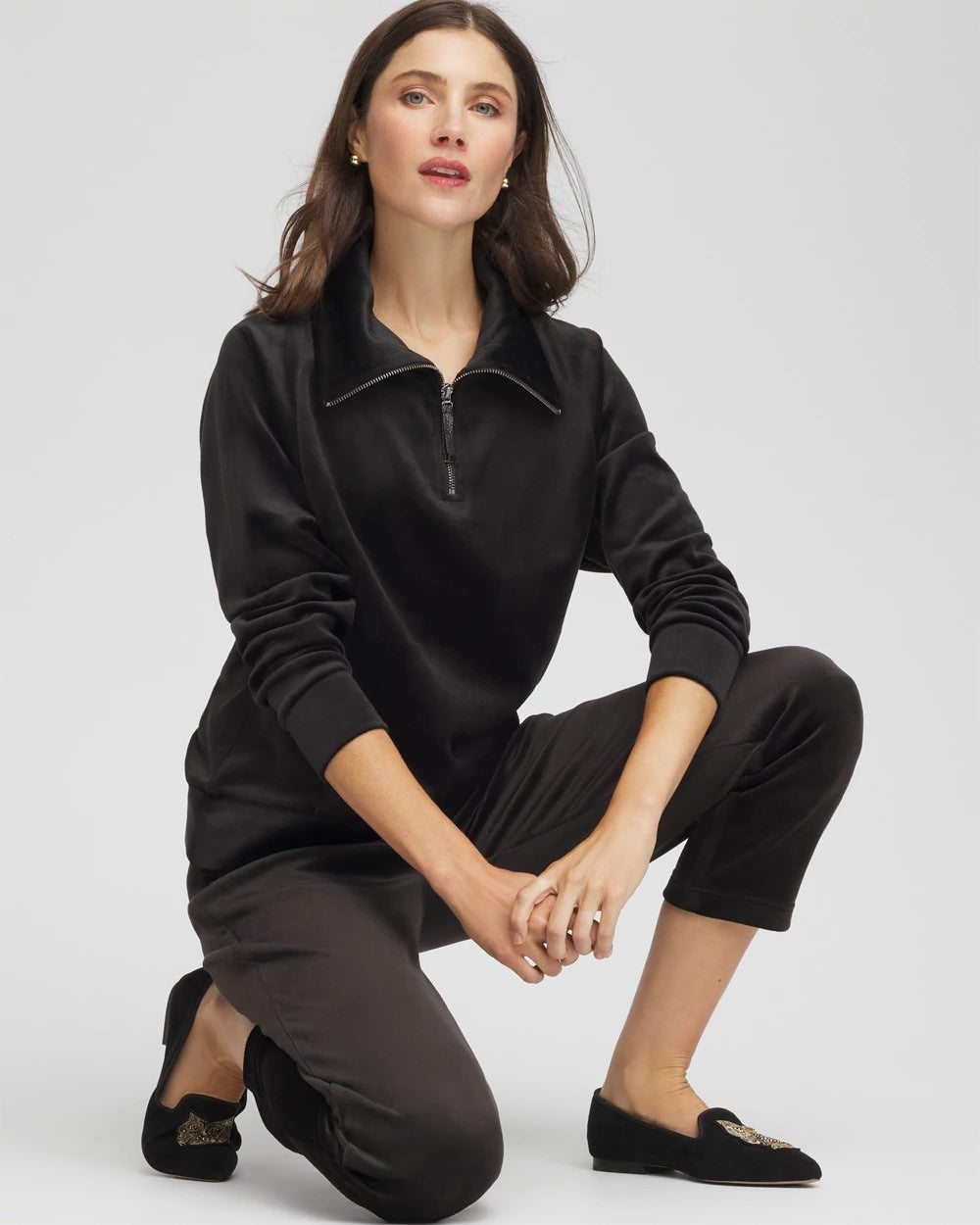 Chico's Collections Zenergy® Velour Pullover