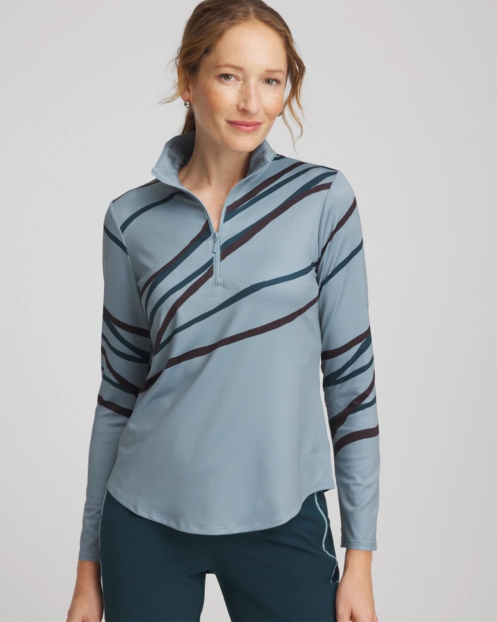 Chico's Collections Zenergy® UPF Morocco Zip-Front Pullover