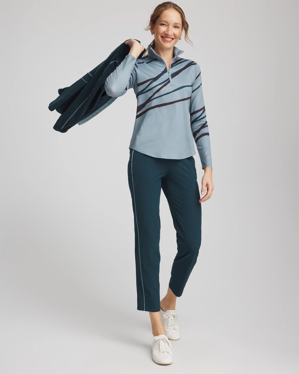 Chico's Collections Zenergy® UPF Morocco Zip-Front Pullover