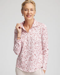 Chico's Collections Zenergy® UPF Printed Zip-Front Pullover