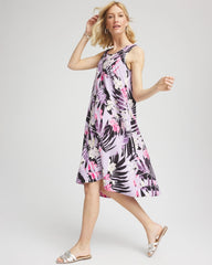 Chico's Collections Zenergy® Floral Palms Lightweight Midi Dress