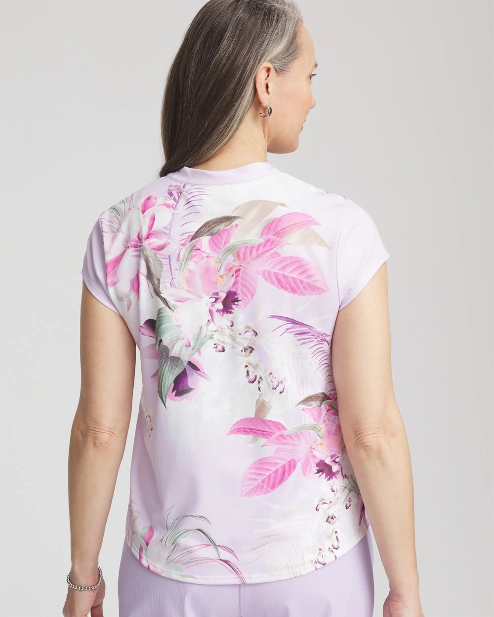 Chico's Collections Zenergy® UPF Floral Polo