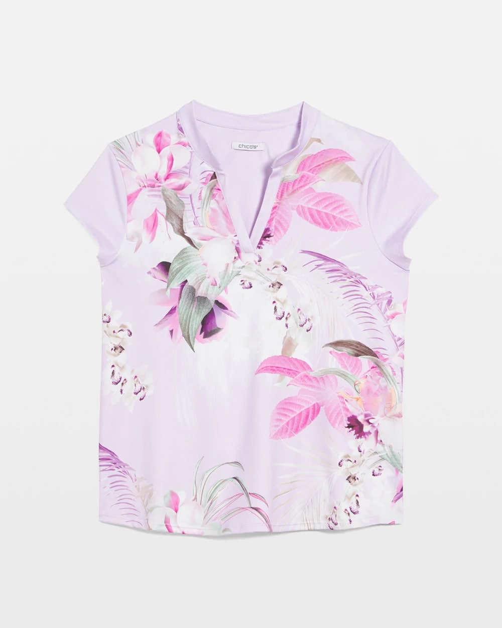 Chico's Collections Zenergy® UPF Floral Polo