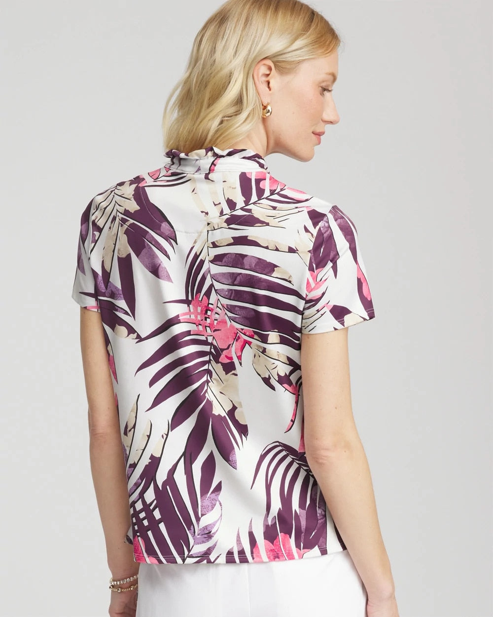 Chico's Collections Zenergy® UPF Ruffle-Neck Polo