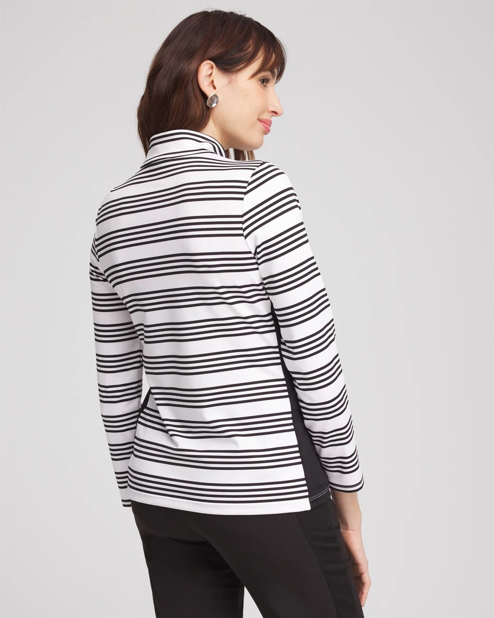 Chico's Collections Zenergy® UPF Stripe Long Sleeve Top