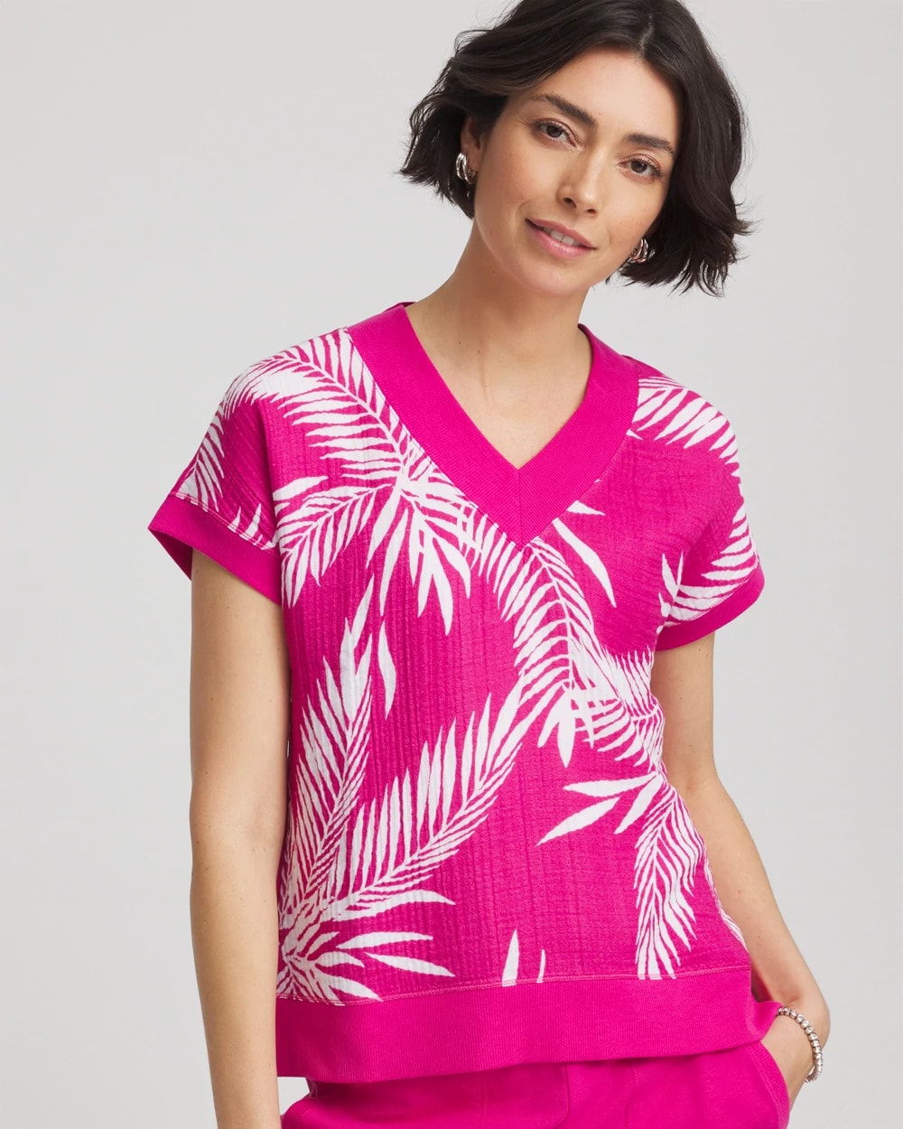 Chico's Collections Zenergy® Tropical Gauze Top