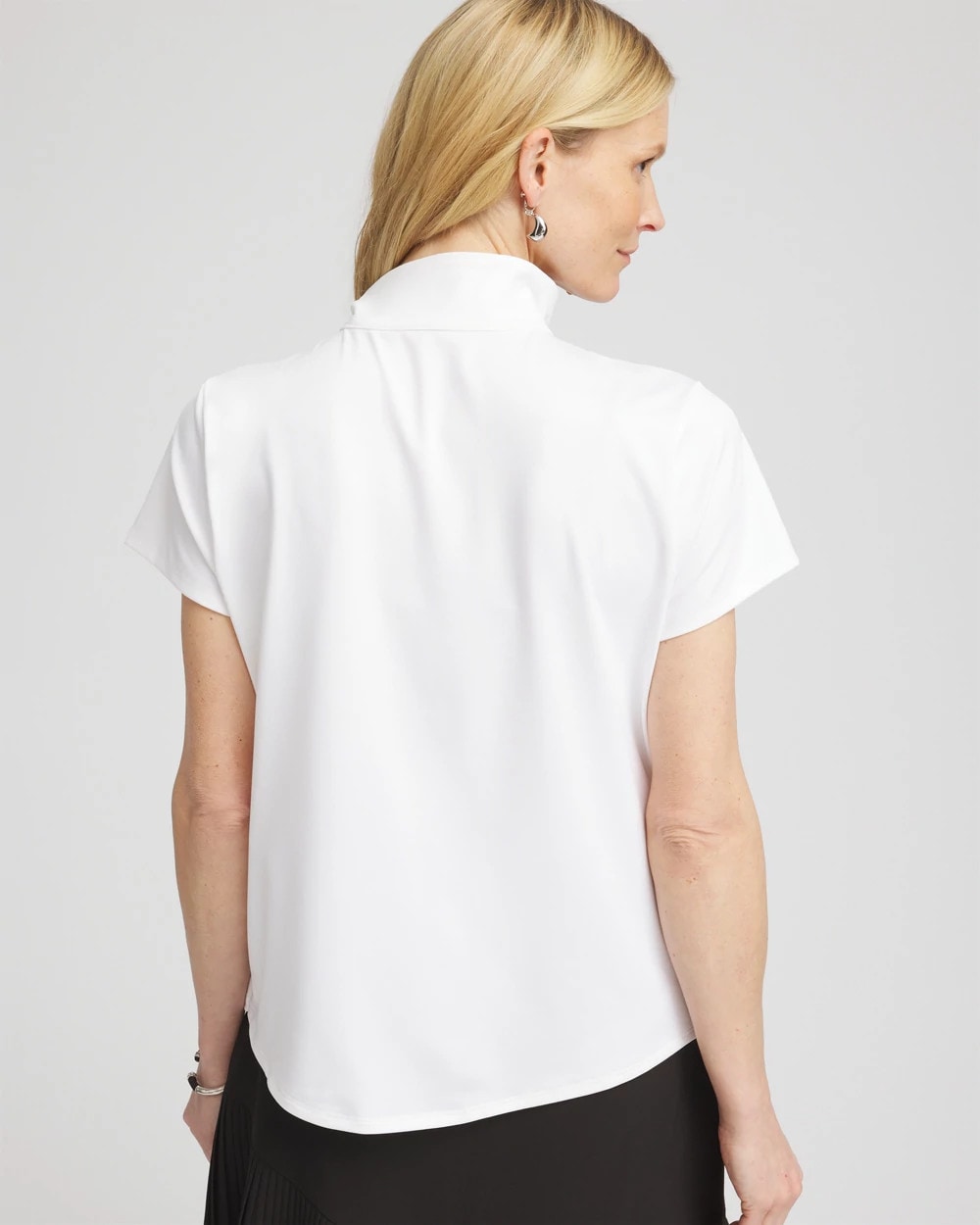 Chico's Collections Zenergy® UPF Mockneck Short-Sleeve Top