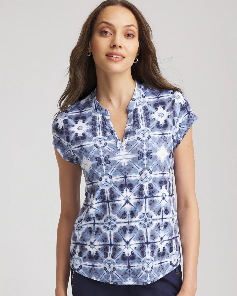 Chico's Collections Zenergy® UPF Printed Polo Top