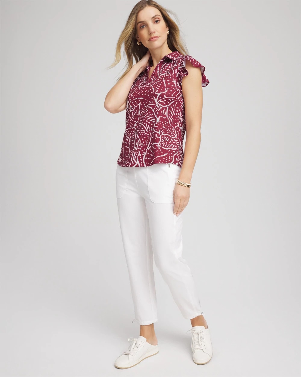 Chico's Collections Zenergy® UPF Printed Polo Top