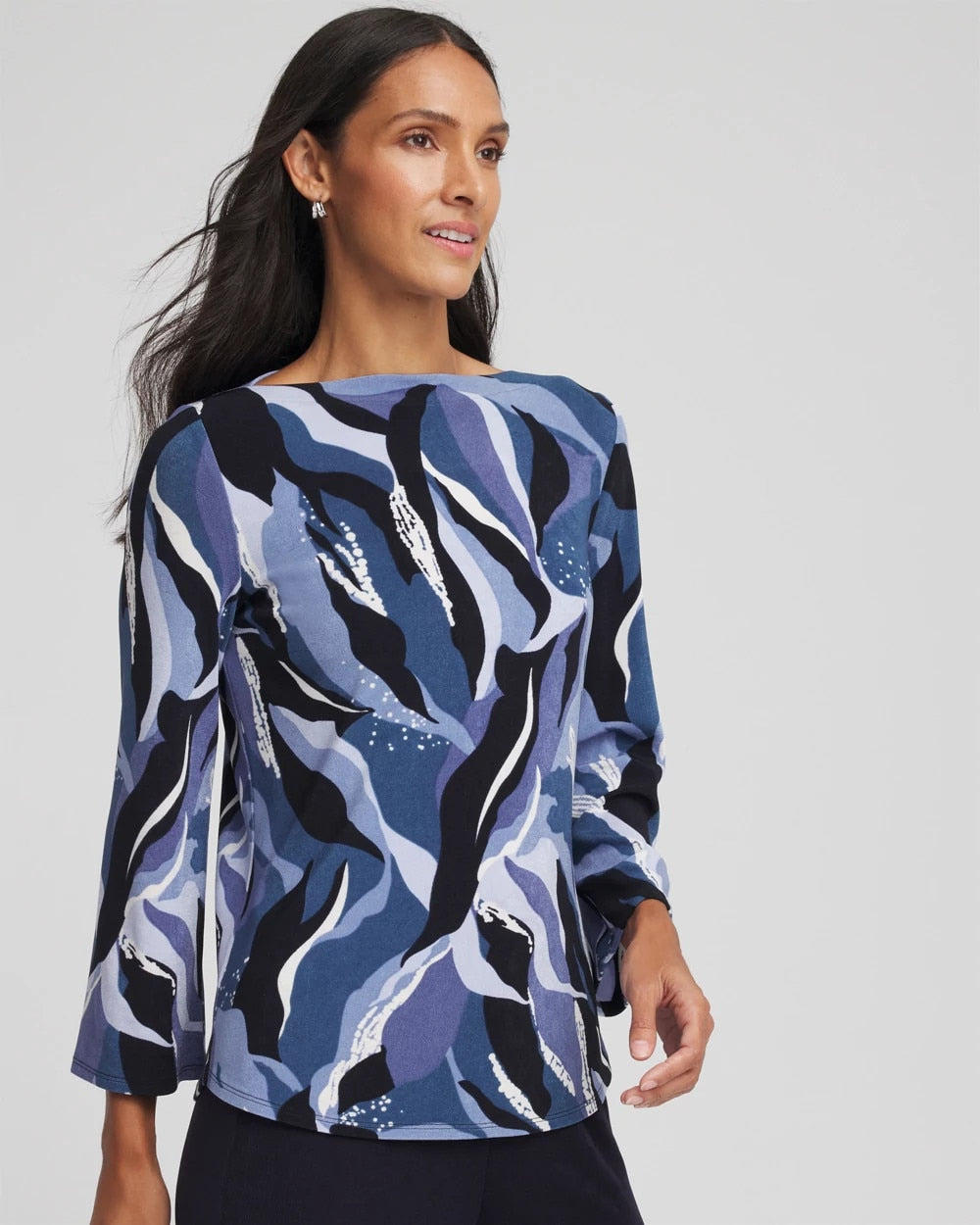 Chico's Collections Travelers™ Wave Straight Neck Tunic
