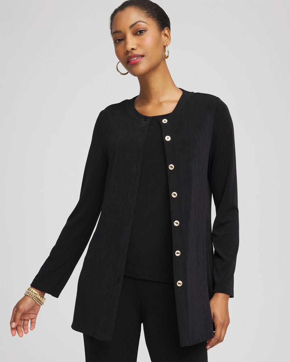 Chico's Collections Travelers™ Collection Scoopneck Shirt Jacket