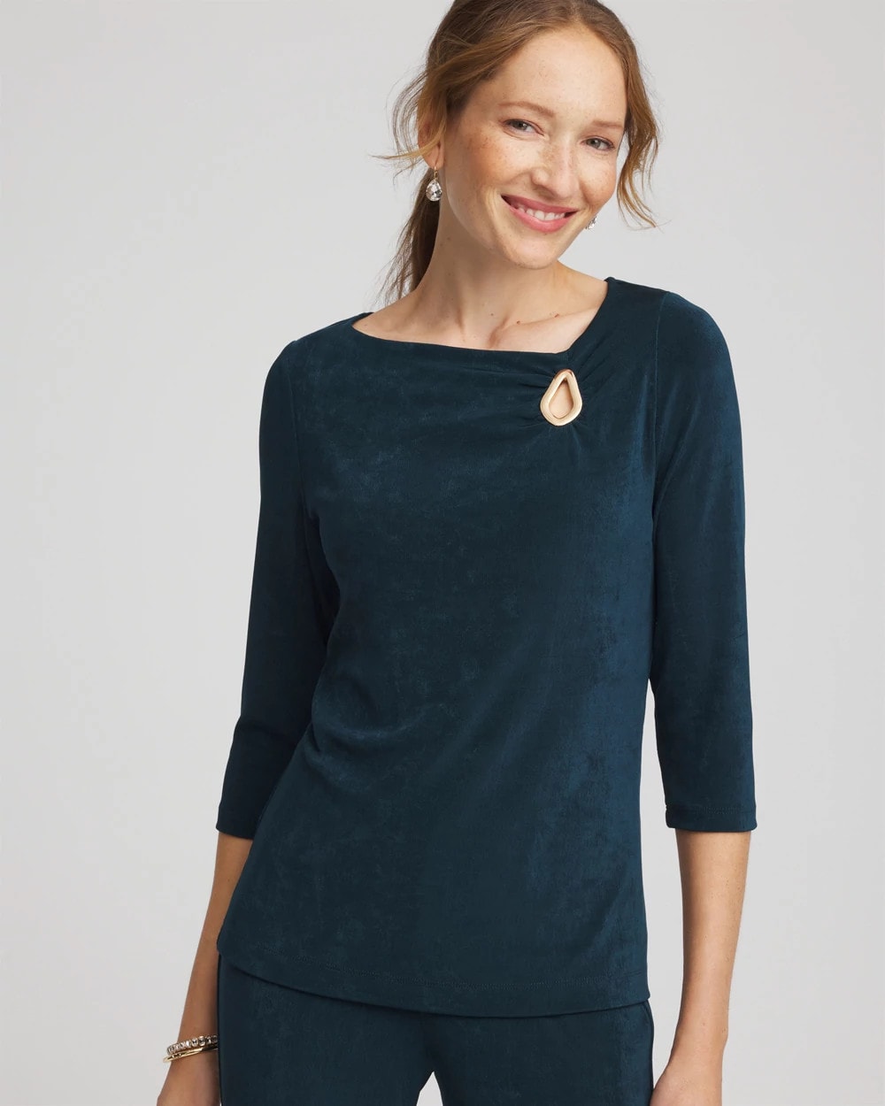 Chico's Collections Travelers™ Asymmetrical 3/4 Sleeve Top