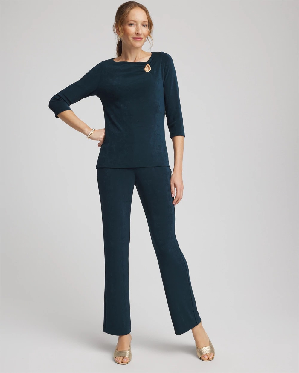 Chico's Collections Travelers™ Asymmetrical 3/4 Sleeve Top