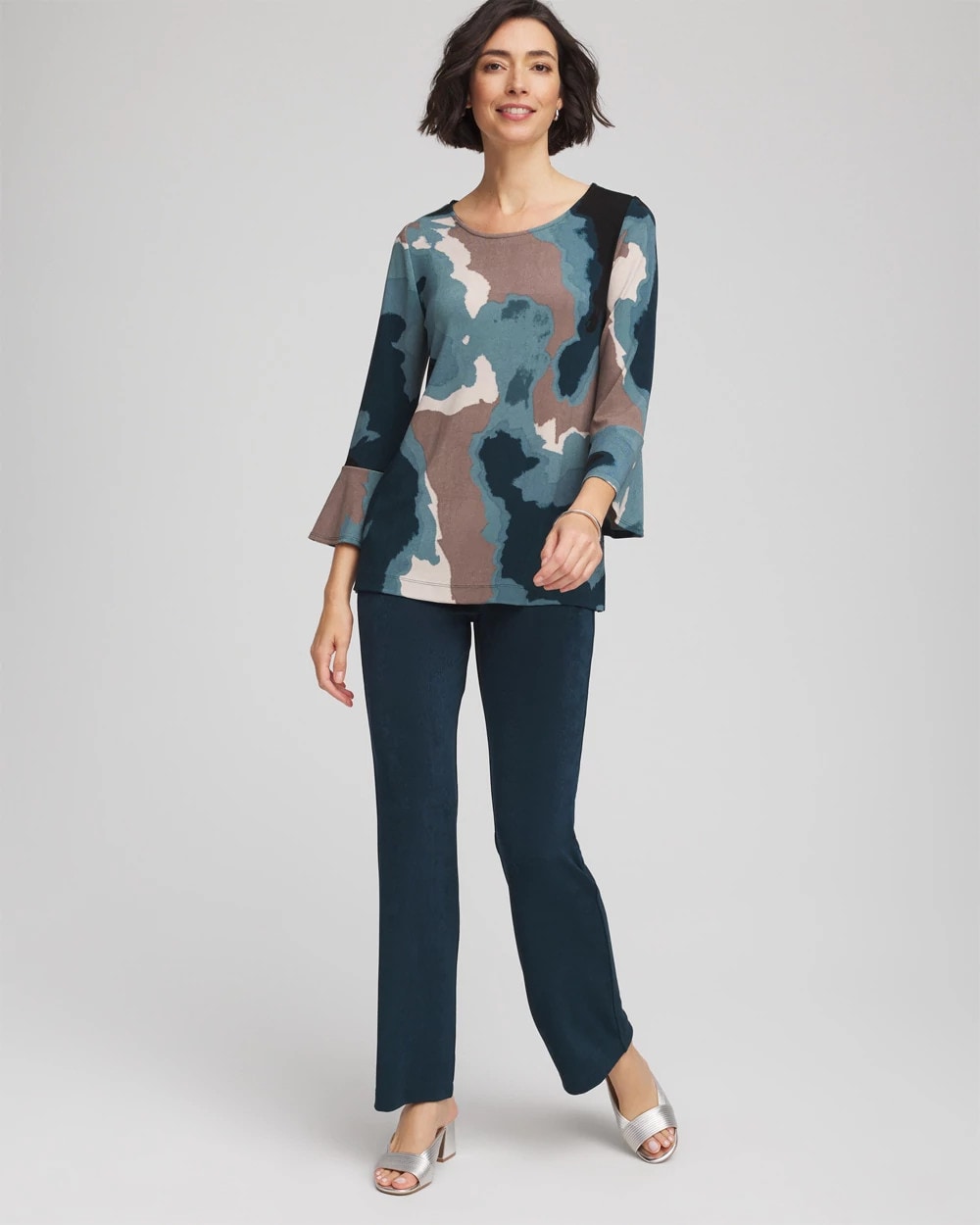 Chico's Collections Travelers™ Crystal Flounce Sleeve Tunic