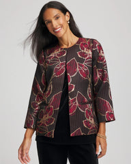 Chico's Collections Travelers™ Collection Jacquard Foiled Floral Jacket