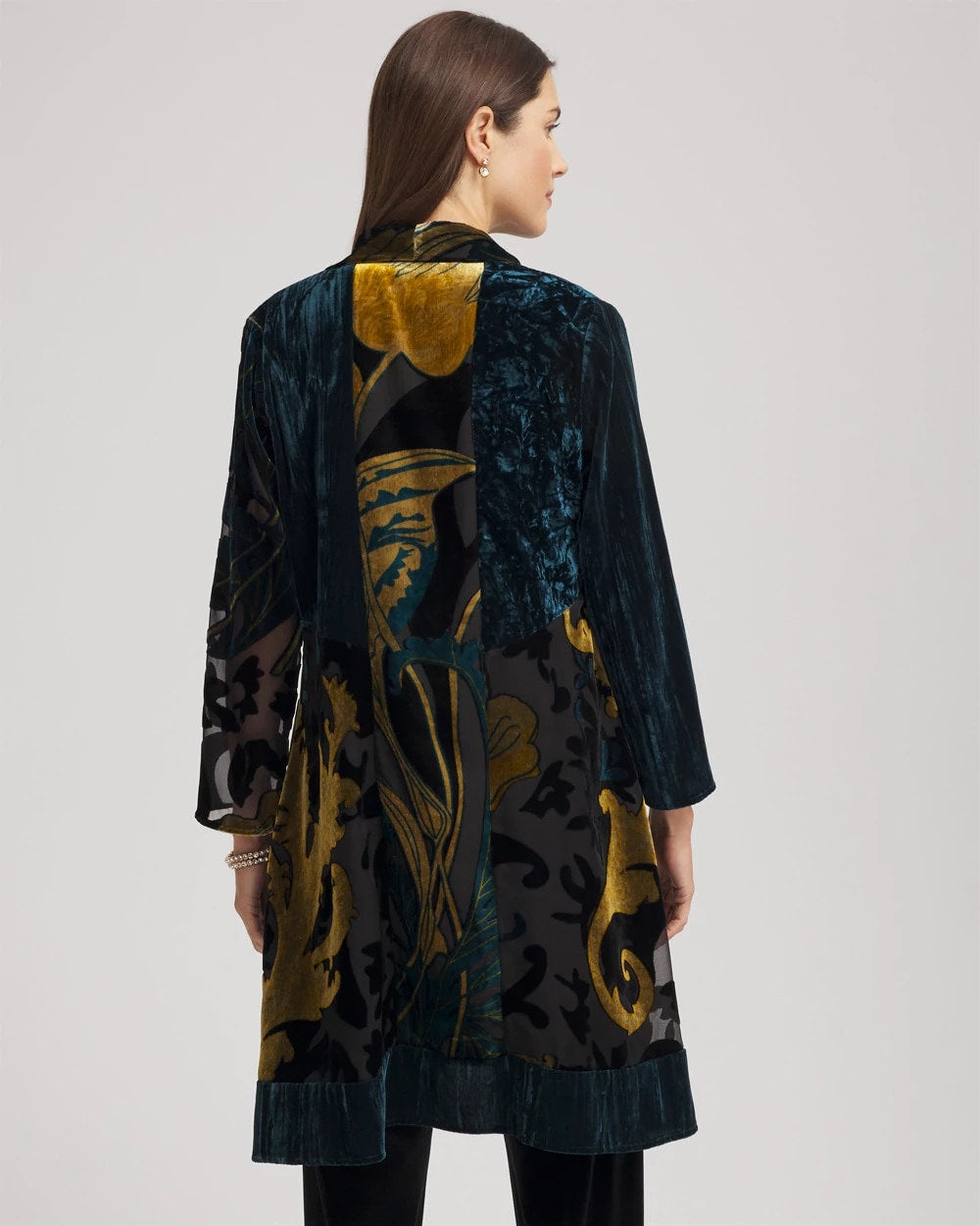 Chico's Collections Travelers™ Collection Floral Burnout Kimono Jacket
