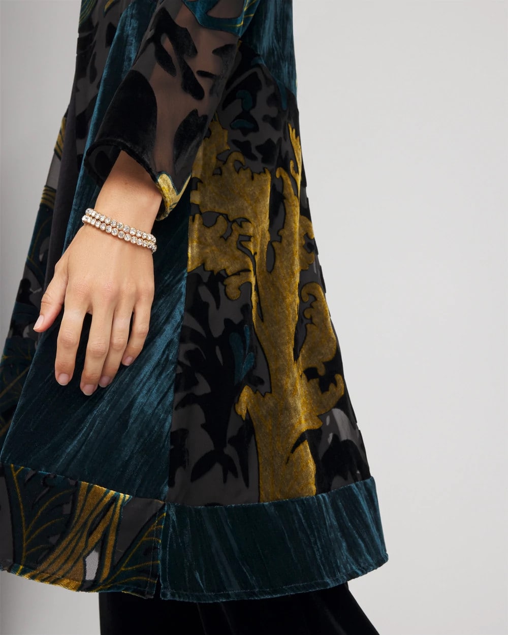 Chico's Collections Travelers™ Collection Floral Burnout Kimono Jacket