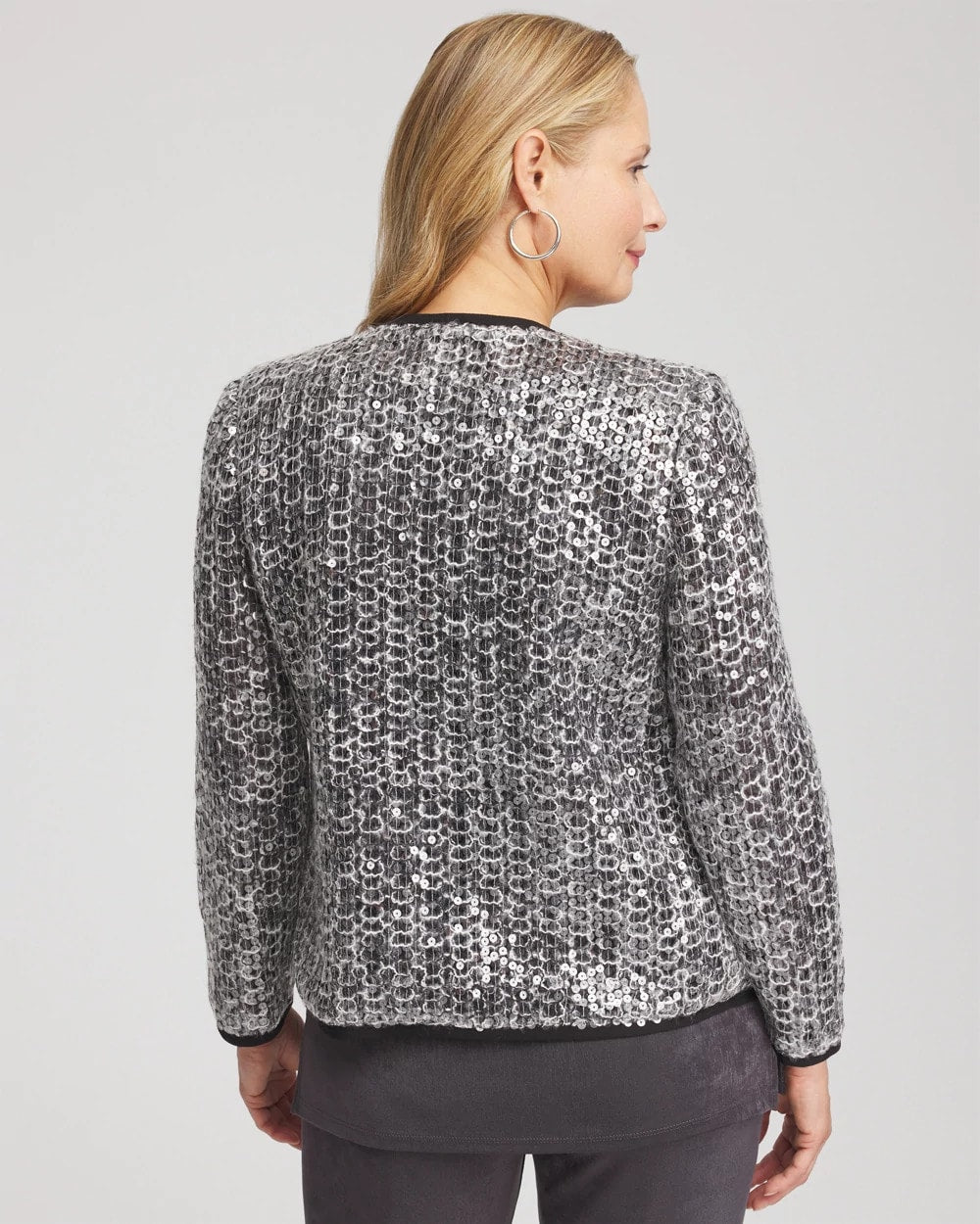 Chico's Collections Travelers™ Collection Refined Sequins Netted Jacket