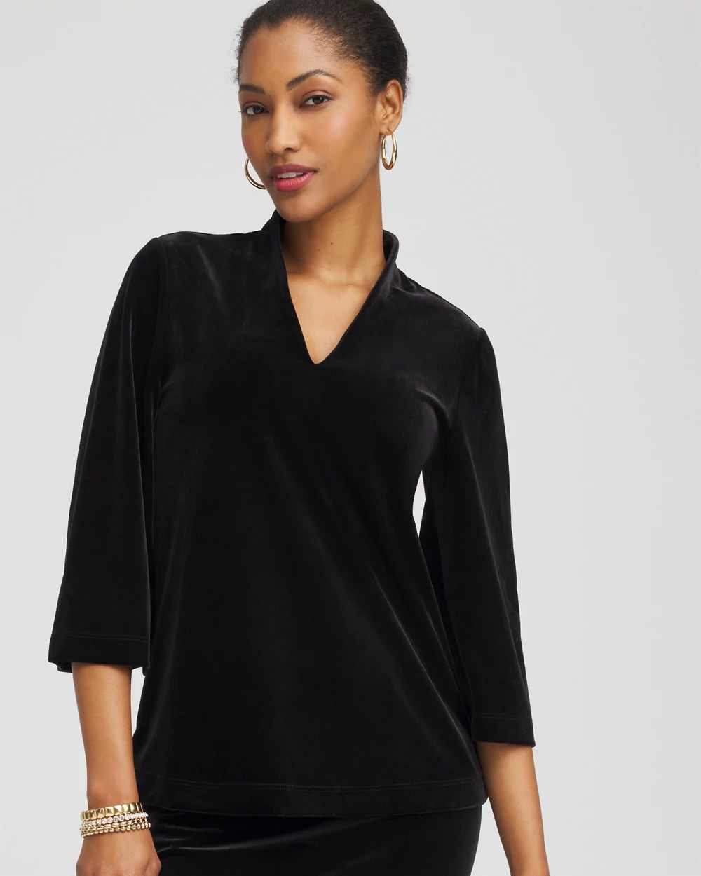 Chico's Collections Travelers™ Velvet V-Neck Kimono Sleeve Top