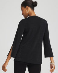 Chico's Collections Travelers™ Embellished V-Neck Flutter Sleeve Tunic