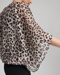 Chico's Collections Travelers™ Animal-Print Bubble-Hem Chiffon Blouse