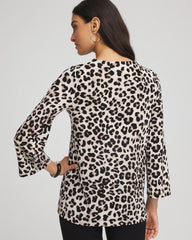Chico's Collections Travelers™ Animal-Print Lattice Top