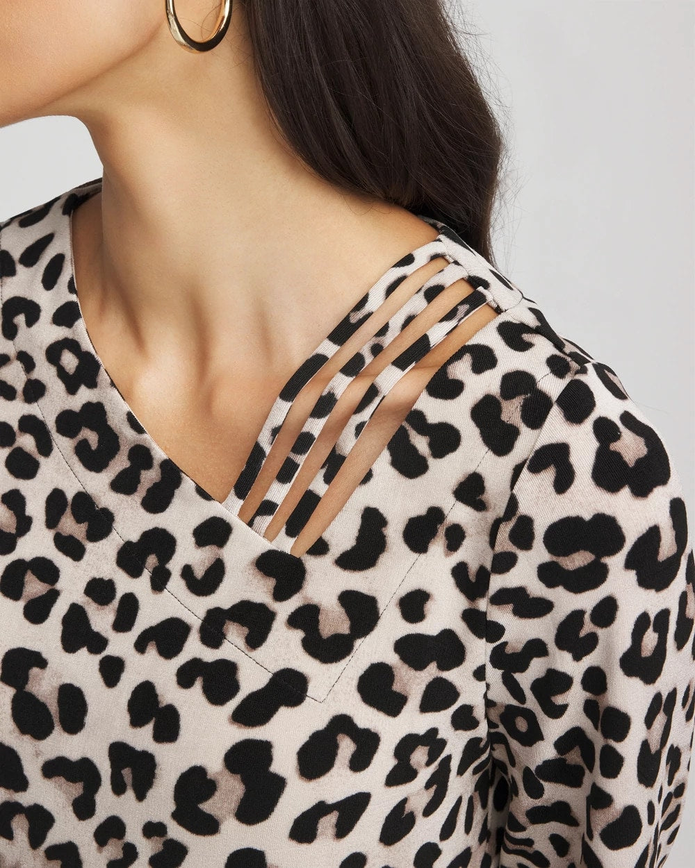 Chico's Collections Travelers™ Animal-Print Lattice Top