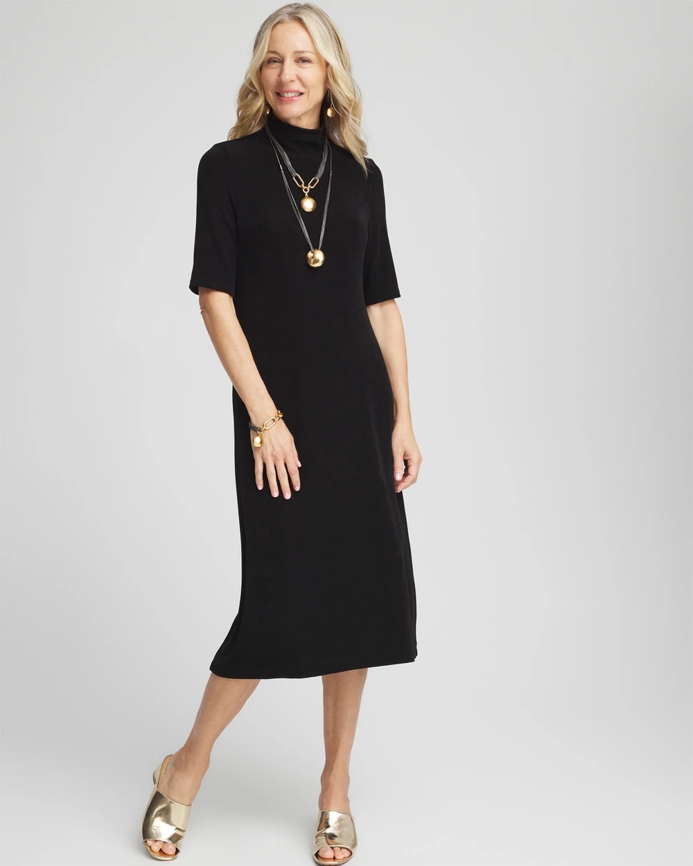 Chico's Collections Travelers™ Mockneck Midi Dress