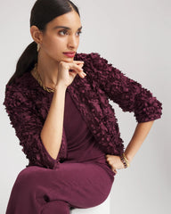 Chico's Collections Travelers™ Collection Textured Rosette Jacket