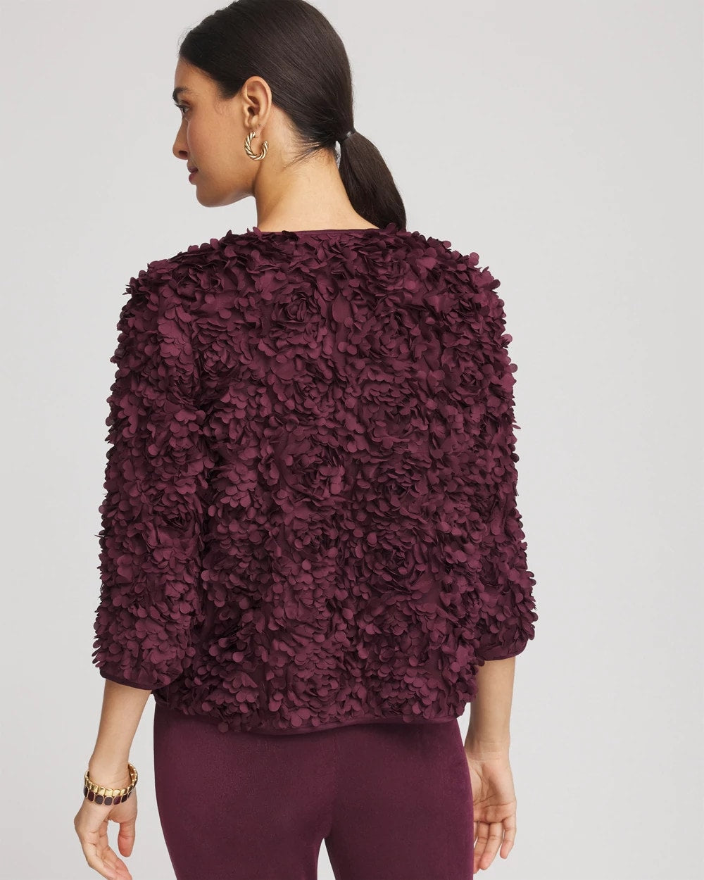 Chico's Collections Travelers™ Collection Textured Rosette Jacket