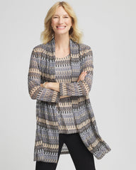Chico's Collections Travelers™ Knit Chevron Open-Front Cardigan